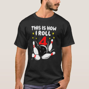 4 Jahre alter Bowling So Roll ich am 4. Geburtstag T-Shirt