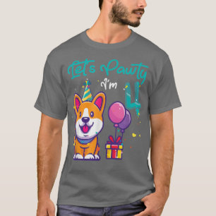 4 Jahre alter Corgi Hund Lover 4. Geburtstag Let's T-Shirt