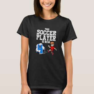 4 Jahre alter Fußballspieler Boy Soccer Geburtstag T-Shirt