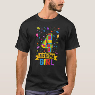 4 Jahre altes Gebäude blockiert 4. Geburtstagsmast T-Shirt