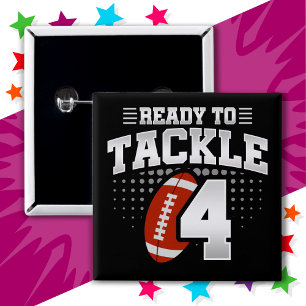 4 Jahre altes Tackball Party Kinder 4. Geburtstag Button