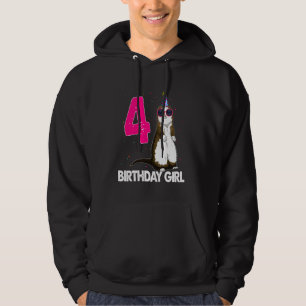4 Jahre Geburtstag Girl Ferret Geburtstag Hoodie