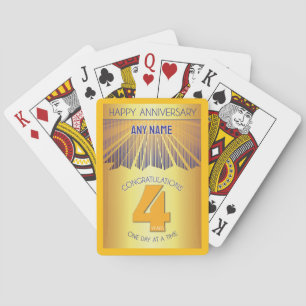 4 Jahre Golden Ray 12 Schritt INDIVIDUELLER NAME Spielkarten