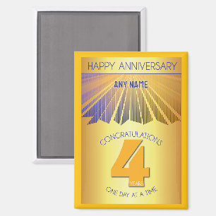 4 Jahre Golden Ray 12-Schritte CUSTOM NAME Magnet