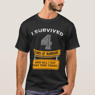 4 Jahre Hochzeit Jubiläum Ehemann 1 Jahre T-Shirt