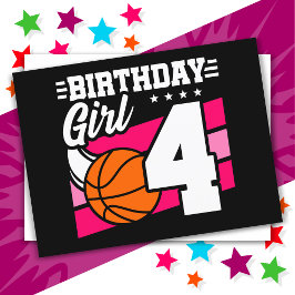 4 Jahre Party Basketball 4. Geburtstagskind Postkarte