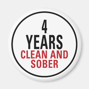 4 Jahre säubern und ernüchtern Magnet