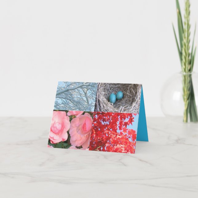 4 Jahreszeit-Anmerkungs-Karte Karte (Vorderseite)