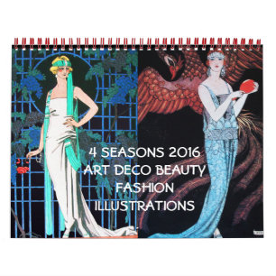 4 JAHRESZEITEN 2016 ARTDECO SCHÖNHEIT MODE ILLUSTR KALENDER