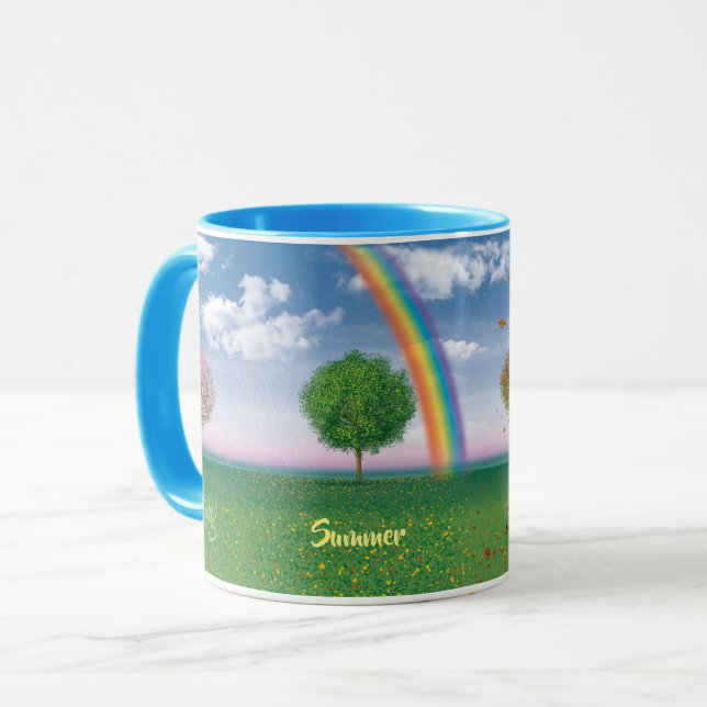 4 Jahreszeiten Textarten Kaffee Tasse (Vorderseite Links)