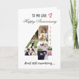4-jährige Fotokarte zum Hochzeitstag Karte