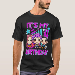 4-jähriger Geburtstag K-Pop Kinder 4. Geburtstag M T-Shirt