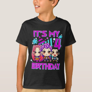 4-jähriger Geburtstag K-Pop Kinder 4. Geburtstag M T-Shirt