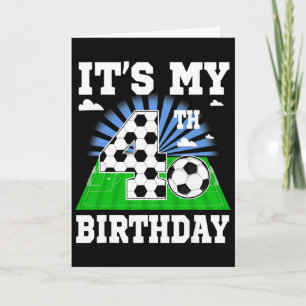 4-jähriger Junge Es ist mein 4. Geburtstag Fußball Karte