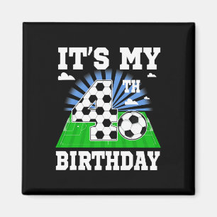 4-jähriger Junge Mein 4. Geburtstag Soccer Thema P Magnet