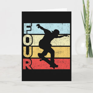 4-jähriger Skater Skateboardfahren 4. Geburtstagsf Karte