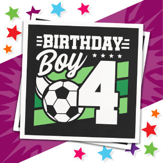 4-jähriges Fußball-Party 4. Geburtstag Junge Serviette