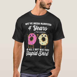 4-jähriges Hochzeitstag Zitat vier Jahre März T-Shirt