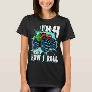 4-jähriges Monster Truck Geburtstagsparty 4. T-Shirt