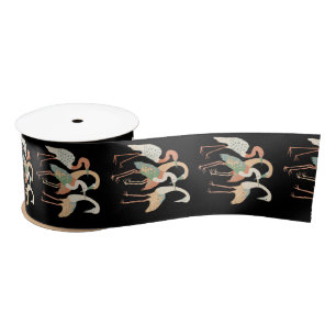 4 Japanische Krane Thunder_Cove Satinband