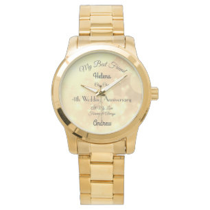 4. Jubiläum Ehefrau personalisiert Watch Armbanduhr