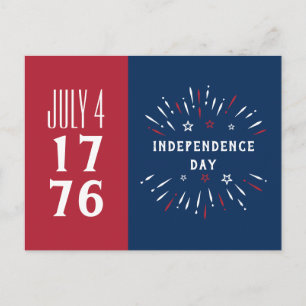 4. Juli 1776 Amerika Unabhängigkeitstag Feuerwerke Feiertagspostkarte