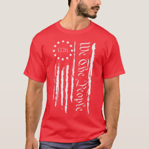 4. Juli 1776 Patriotische Männer Frauen USA Flagge T-Shirt