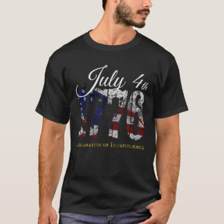 4. Juli 1776 Unabhängigkeitserklärung Retro Amer T-Shirt
