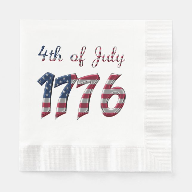 4. Juli 1776 Unabhängigkeitserklärung USA Serviette (Vorderseite)