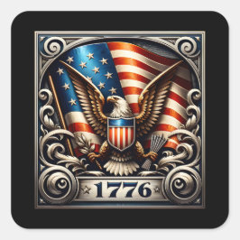 4. Juli 1776 Unabhängigkeitstag Quadratischer Aufkleber