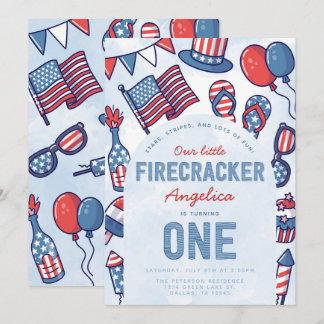 4. Juli 1. Geburtstag Party Einladung