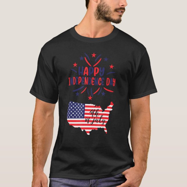 4. Juli 2021 Flag USA T-Shirt (Vorderseite)