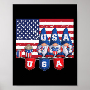 4. Juli 2023 Patriotic Gnomes Funny American U Poster