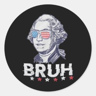 4. Juli 2024 George Washington Bruh. 1 Runder Aufkleber