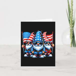4. Juli 2024 Patriotic Gnomes Funny American U Karte