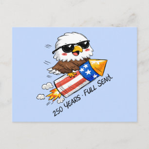 4. Juli, 250 Jahre Adler auf Knallkörper Feiertagspostkarte