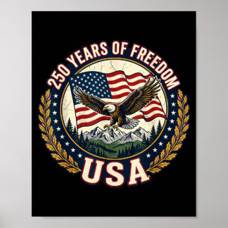 4. Juli 250 Jahre Patriotisches Design Für Männer Poster