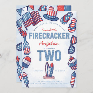 4. Juli 2. Geburtstag Party Einladung