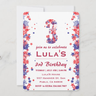 4. Juli 3. Geburtstag Party Einladung