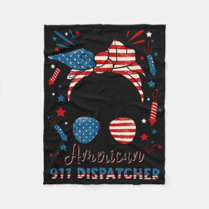 4. Juli 911 Dispatcher Amerikanische Flagge 911 Op Fleecedecke