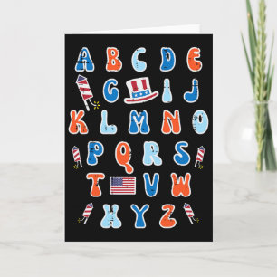 4. Juli Abc Alphabet Patriotischer Vorschulunterri Karte