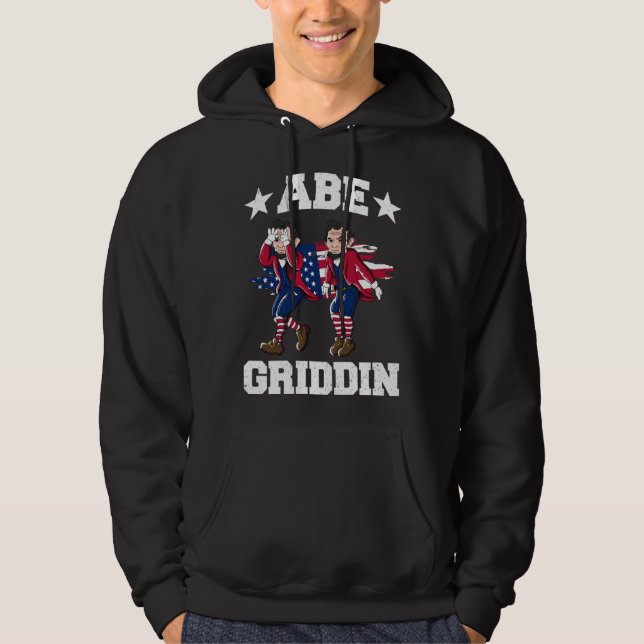4. Juli Abraham Lincoln Griddy Abe Griddin Hoodie (Vorderseite)