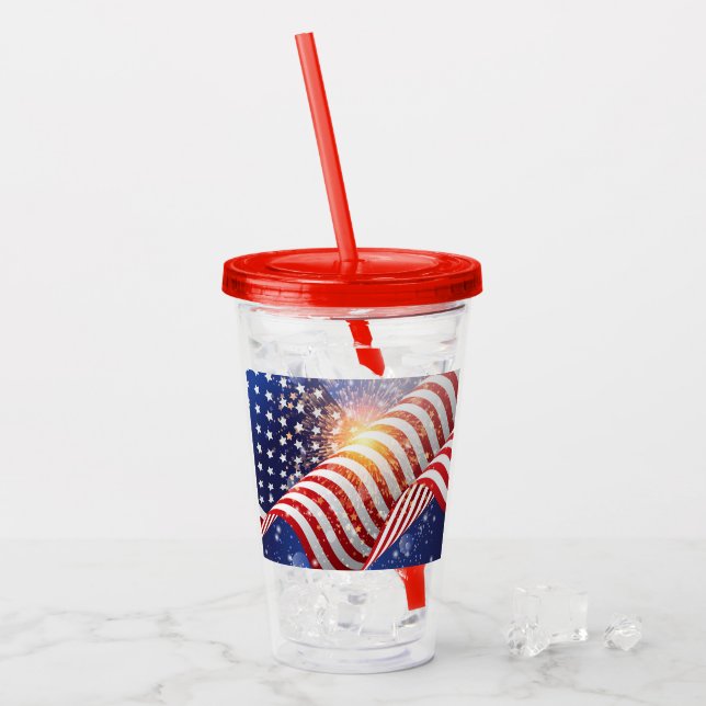 4. Juli Acrylic Tumbler Acryltrinkbecher (Vorderseite Ice)