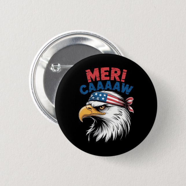 4. Juli Adler Freiheit Patriotisch Button (Vorne & Hinten)