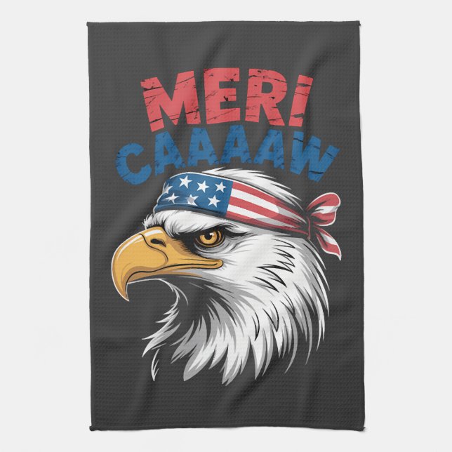 4. Juli Adler Freiheit Patriotisch Geschirrtuch (Vertikal)