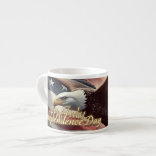 4. Juli Adler mit amerikanischer Flagge Espressotasse