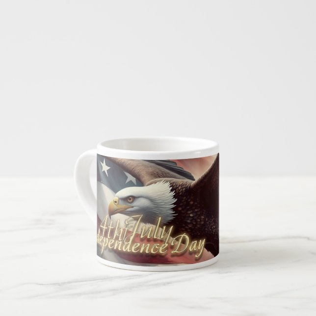 4. Juli Adler mit amerikanischer Flagge Espressotasse (Vorderseite Links)