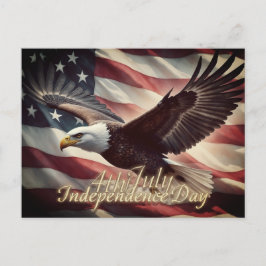 4. Juli Adler mit amerikanischer Flagge Feiertagspostkarte