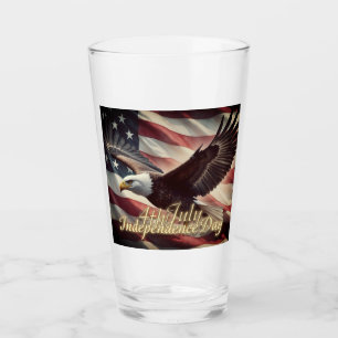4. Juli Adler mit amerikanischer Flagge Glas