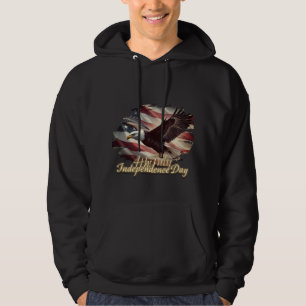 4. Juli Adler mit amerikanischer Flagge Hoodie